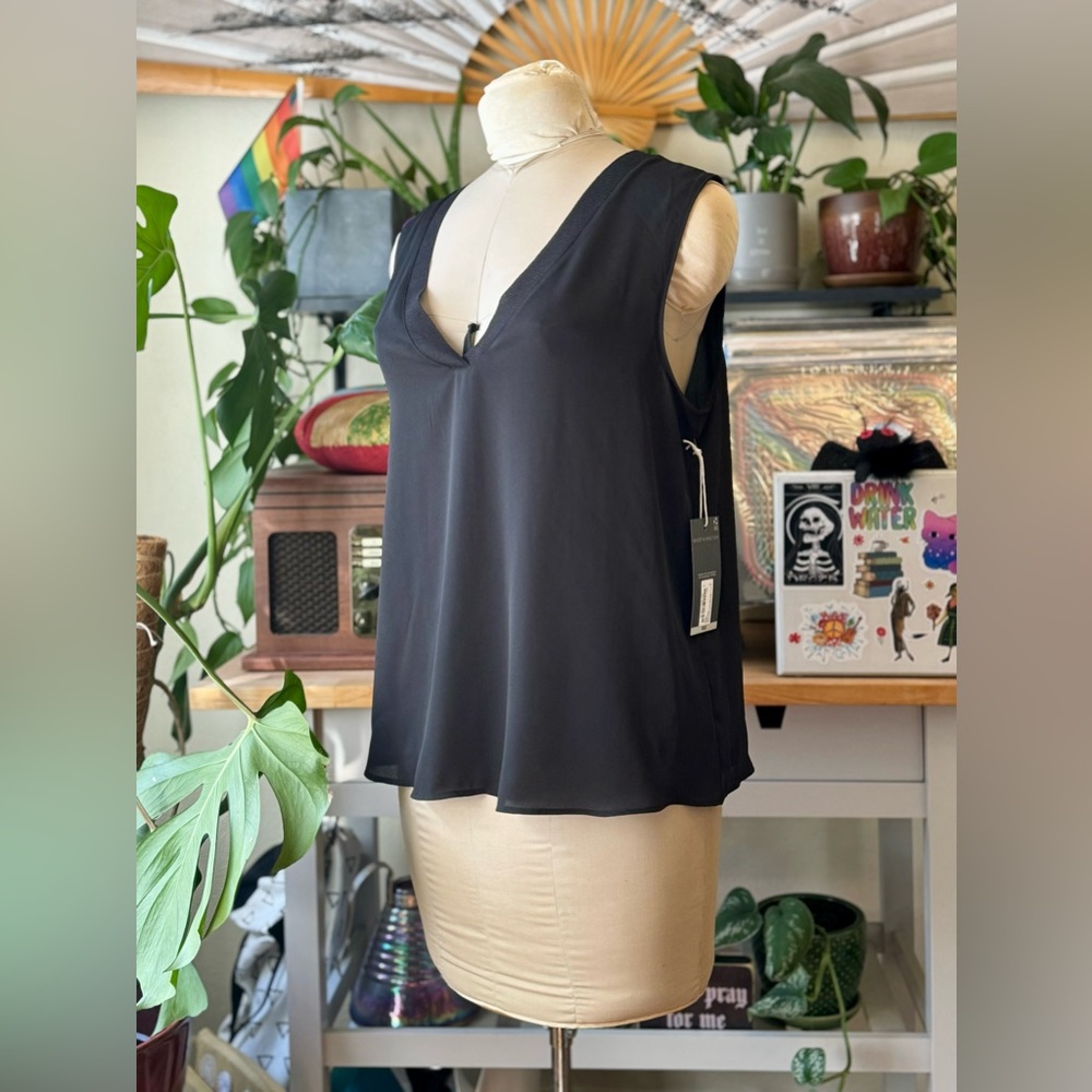 Black Sheer Top - Office/Casual Wear- Size: Medium - Brand New, With Tags